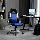 HOMCOM PU Leather Racing Gaming Chair with Flip Up Armrests - Blue-Premium quality PU leather upholstery, soft to the touch and easy to care for