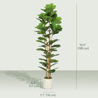 HOMCOM 6' Faux Fiddle Leaf Fig Tree - Green-Suitable for living rooms, bedrooms, home offices and entryways 