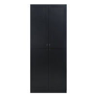 Manhattan Comfort Cornelia 29.61" Modern 4-Shelf Storage Closet - Black-Modern Free Standing Wardrobe Closet with 4 Large Shelves for Bedroom and Storage Use