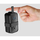 Uncaged Ergonomics Travel Pack RISE Swivel Laptop Stand & Travel Charger - Silver-Non-skid rubber prevents slippage on the surface it is resting on. 