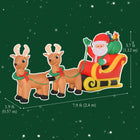 HOMCOM 8' Lit Inflatable Santa with Reindeer Christmas Yard Decoration-Includes six ground stakes, two drawstrings, and four sandbags to keep it anchored on windy nights 