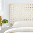 Modway - Sparta Montage mural en tissage Cuir végane Tête de lit jumelée, Beige naturel-Tressage de panier en cuir végane