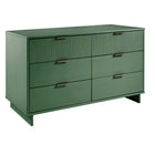 Manhattan Comfort Granville Modern Chest and Double Dresser Set - Sage Green-17.72" L x 55.04" W x 48.98" H