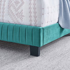 Modway Celine Channel Tufted Performance Velvet King Bed - Teal-Weight Capacity: 900 lb