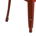Flash Furniture Commercial Grade 30" High Backless Distressed Kelly Red Metal Indoor-Outdoor Barstool-Seat Drain Hole assists in drying