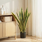 Outsunny 30" Artificial Snake Plant with 21 Leaves in Pot - Green-Adjustable branches with leaves let you easily customise the tree's shape 