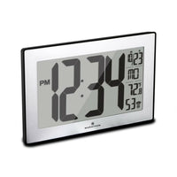 Marathon Watch Atomic Wall Clock w/ Stand & 8 Time Zones - Self-setting - Black/Stainless Steel-Large display: easy to read 4" high display