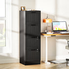 HOMCOM 4-Drawer Letter/A4 Filing Cabinet with Lock - Black-Small footprint conserves valuable floor space
