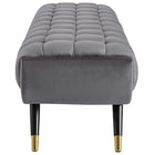 Modway Adept Performance Velvet Bench - Grey-Splayed Black Birchwood Frame