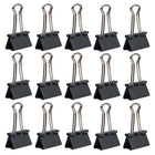 JAM Paper Colourful Binder Clips - Medium - 1 1/4" - Grey - 15 Pack-Perfect for staying stylishly organized around the house, at school, or in the office!