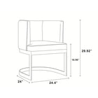 Manhattan Comfort - Chaise de salle à manger moderne Aura 62 cm en velours capitonné, sable et laiton poli-Revêtu de velours luxueux avec un rembourrage en mousse haute densité