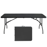 Homy Casa 6 ft Portable Folding Table Indoor & Outdoor for Camping - Black-The 6 ft size offers room for meals and events