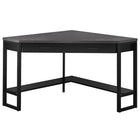 Monarch Specialties - 7503 Bureau 42 po - Noir/En Coin Dessus Gris/Noir-Bureau d'ordinateur de coin avec rangement en noir avec un dessus de bureau au fini gris
