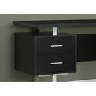 Monarch Specialties 7080 60" Computer Desk - Espresso/Silver Metal-Reversible configuration allows for left or right set-up customized to your needs.