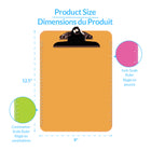 Davis Group - Presse-papiers en plastique avec pince à ressort lettre - couleurs fluo translucides assorties - Paquet de 6-L’accrochage de la planchette se fait à l’aide de la boucle de suspension rétractable