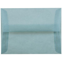 JAM Paper - Enveloppes d'invitation A2 en vélin translucide - 4,375 po x 5,75 po - Bleu océan - paquet de 25 (PACV602)-Couleur : bleu océan.