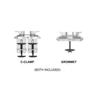 ShoppingAll - Support pour écran et ordinateur portable 2 en 1 avec 2 bras pivotants - Argent-Conçu avec un système de ressort à gaz qui offre une grande flexibilité pour optimiser la position de vos moniteurs et de votre ordinateur portable.
