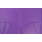 JAM Paper - Dossiers POP d'école en plastique à deux pochettes - violet - Paquet de 6-Taille : 9,5 x 11,5 pouces | S'adapte facilement aux documents de 8,5" x 11"