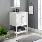 Modway Prestige 24" Bathroom Vanity - White-Vertical Slat Design
