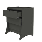 Manhattan Comfort Coney 27.55" Mid-Century Modern Dresser - Grey-Unique Continuous Side Panels to Create Curved Legs.