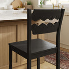 Modway - Jax Bois de chêne Tabouret de comptoir avec un dos ondulé en forme de rasoir in Noir-Conception sans bras