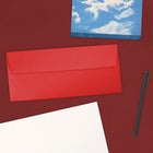 JAM Paper Enveloppes format livret en papier recyclé de couleur vive, ferm. gommée, 4 1/8 x 9 1/2 po, rouge festif, paq./100-Ouverture : livret