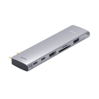 Kopplen - Concentrateur multifonction USB-C 7-ports 7-en-1 avec lecteur de carte SD et MicroSD-Le port HDMI permet la connexion à des moniteurs, téléviseurs ou projecteurs pour une sortie vidéo haute résolution