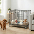 PawHut - Cage pour chien sur roulettes, cage en métal 30 po-Ouverture supérieure et porte avant coulissante pour un accès et une interaction faciles 
