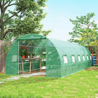 Outsunny - Grande serre tunnel à pied structure en acier de qualité supérieure - 26 pi x 10 pi x 6,6 pi-4 piquets de sol et 4 cordes d'ancrage, ainsi qu'une bâche plus longue que la normale conçue pour être enterrée, signifient que la serre en acier renforcé est bien serrée et sécurisée