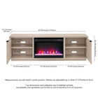 Hudson&Canal - Meuble TV Mansfield avec foyer en cristal de 66 cm pour téléviseurs jusqu'à 198 cm - Blanc aulne-8