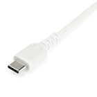 StarTech 6.6 ft. USB 2.0 to USB-C Cable, White-Durable USB A to USB C cable is reinforced with Kevlar aramid fiber for increased tensile strength that is 5x stronger than steelwith a metal guard protecting the circuit board   TB3 compatible high quality male cord
