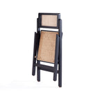 Manhattan Comfort Pullman 18.11" Industry Chic Dining Folding Chair - Black and Natural Cane - Set of 4-Seat Made from Natural Cane