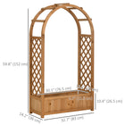 Outsunny - jardinière surélevée avec treillis en arche - brun-Comprend une boîte de rangement et un treillis des deux côtés pour soutenir les vignes
