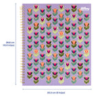 Hilroy Floral Notebook - 10-1/2" H x 8" W - 160 Pages - Purple-80 Pages / 40 sheets