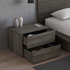 Nexera James Nightstand With 2-Drawers - Grey Oak-Scandinavian look and design
