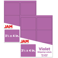 JAM Paper Mailing Address Labels - 3 1/3 x 4 - Violet Purple - 2 sets of 120-9.6 ounce