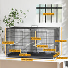 PawHut 18" H Bird Cage with Divider, 4 Wooden Perches and Slide Out Tray - Black-Multiple doors allow for effortless feeding access 