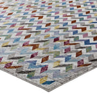 Modway Gemma Chevron Mosaic Area Rug - 4 ft W x 6 ft L - Multicolored-Stain Resistant / Easy To Clean