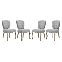 Modway Array Dining Side Chair - Light Grey - 4 Pack-Vintage French Dining Side Chair