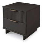 Manhattan Comfort Granville 18.11" Modern 2-Drawer Nightstand - Dark Grey-Perfect for Bedside Storage, Lamps or Display Items