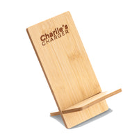 Staples Print Bamboo Phone Stand-Size: 3" x 4" x 6" Assembled