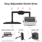 ShoppingAll - Support convertible 2-en-1 pour écran et ordinateur portable - Noir-Ce support peut être utilisé pour accueillir un ordinateur portable et un écran OU une configuration à deux écrans en installant la plaque VESA supplémentaire incluse dans l'emballage.