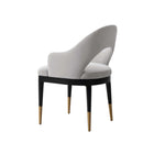 Manhattan Comfort - Lot de 2 fauteuils de salle à manger Carrington 53,1 cm, style moderne glamour, revêtement en velours gris clair-Livré chez vous entièrement assemblé Aucun assemblage requis