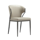 Manhattan Comfort Kirsten 20.5" Modern Leatherette Upholstered Dining Chair - Light Grey - Set of 4-Plush, Foam-Filled Seat for Lasting Comfort