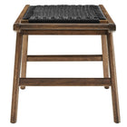 Modway Saoirse 47" Wove Rope Wood Bench - Walnut/Black-Versatile Use
