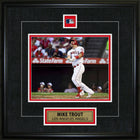 Mike Trout Pin & Plate Angels - Framed Print - 18" x 18"-Premium 8x10 framed