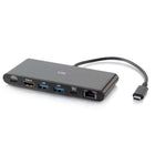 C2G - USB-C 6-en-1 mini station d’accueil avec HDMI, Ethernet, USB et alimentation électrique - Noir-Supporte jusqu’à 60W de puissance pour garder votre portable chargé