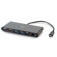 C2G - USB-C 6-en-1 mini station d’accueil avec HDMI, Ethernet, USB et alimentation électrique - Noir-Supporte jusqu’à 60W de puissance pour garder votre portable chargé