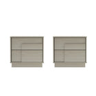 Manhattan Comfort Horizon 21.7" Modern Nightstand 2-Piece Set - Whitewashed Oak-Modern Nightstand for Bedroom and Living Room Use. Set of 2
