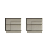 Manhattan Comfort Horizon 21.7" Modern Nightstand 2-Piece Set - Whitewashed Oak-Modern Nightstand for Bedroom and Living Room Use. Set of 2